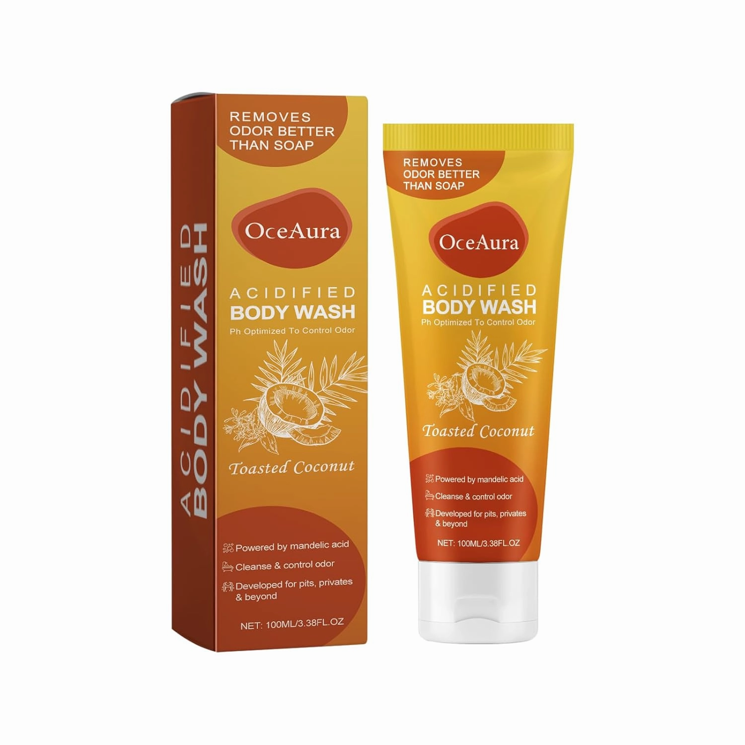 Coconut Vanilla Body Wash - Deep Clean & Moisturize with Long-Lasting Fragrance, 3.38FL.OZ
