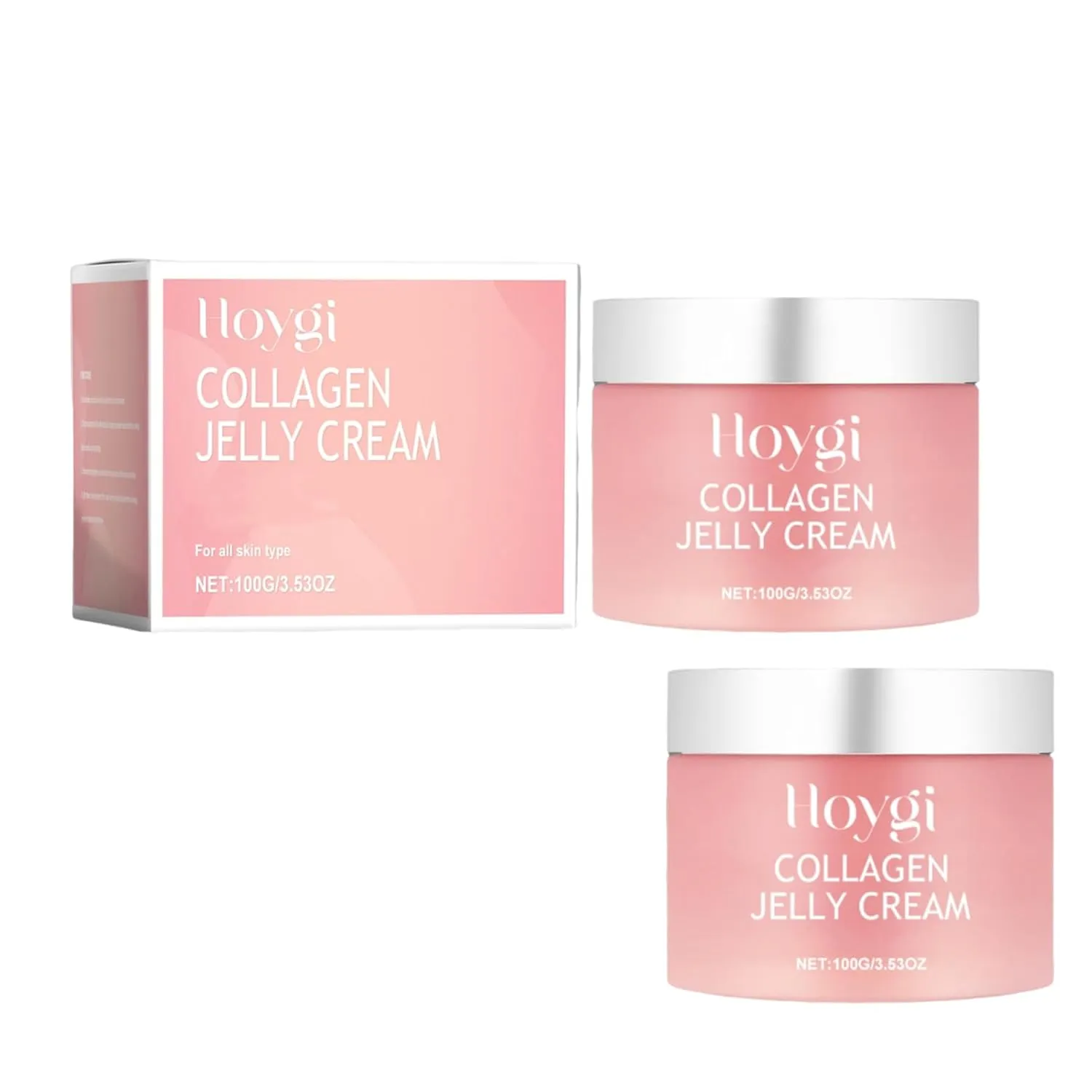 Collagen Jelly Cream, Women Collagen Jelly Cream Contains Niacinamide, Collagen Jelly Cream for Body Skin Elasticity and Moisturizing Care (2PCS, Medium)