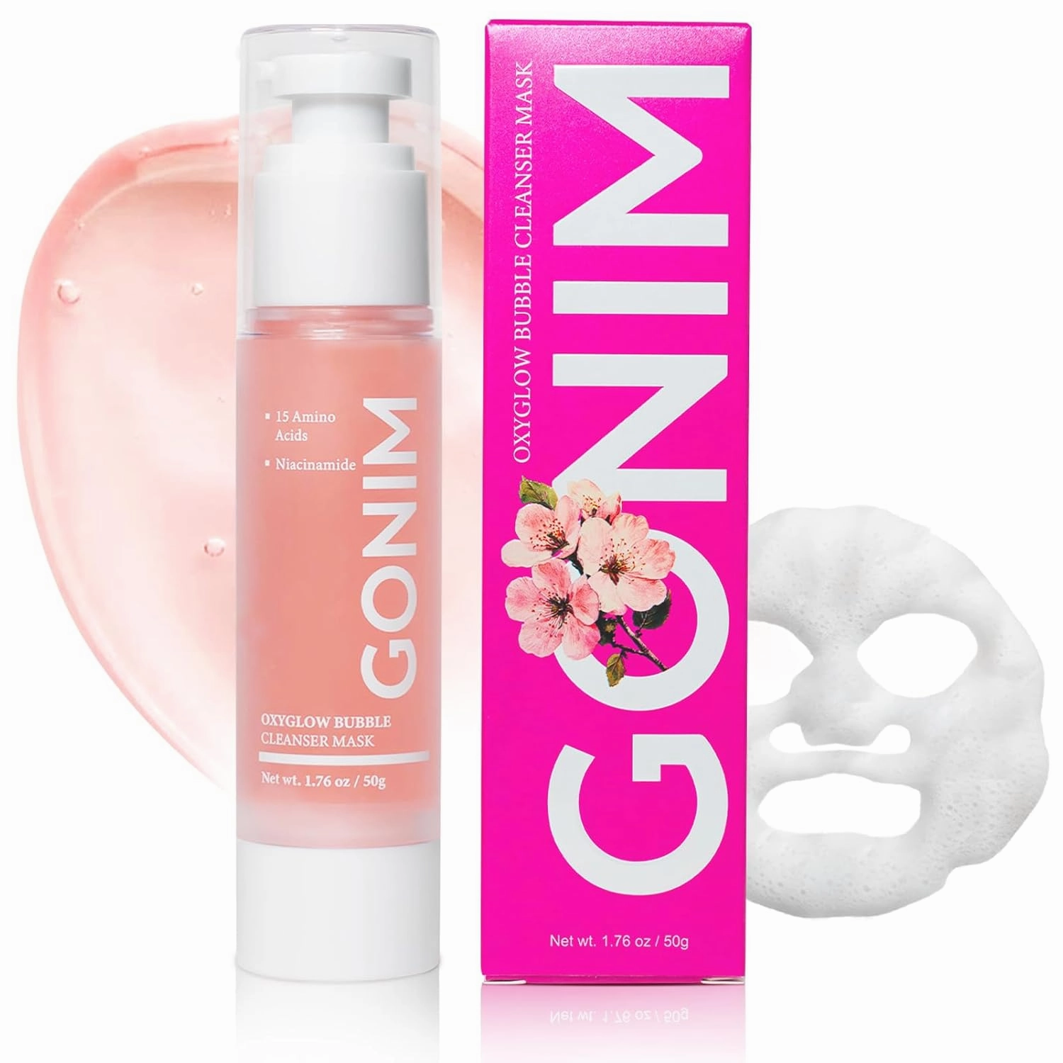 Collagen & Niacinamide Bubble Mask | Hydrating Foam Cleanser for Sensitive Skin | Anti-Aging Pore Care with Ceramide & 15 Amino Acids