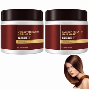 Collagen Hair Treatment, Advanced Keratin Hair Treatment, Deep Conditioning Hair Mask, Suitable for Damaged Hair, Suitable for All Hair Types (2 Bottle)
