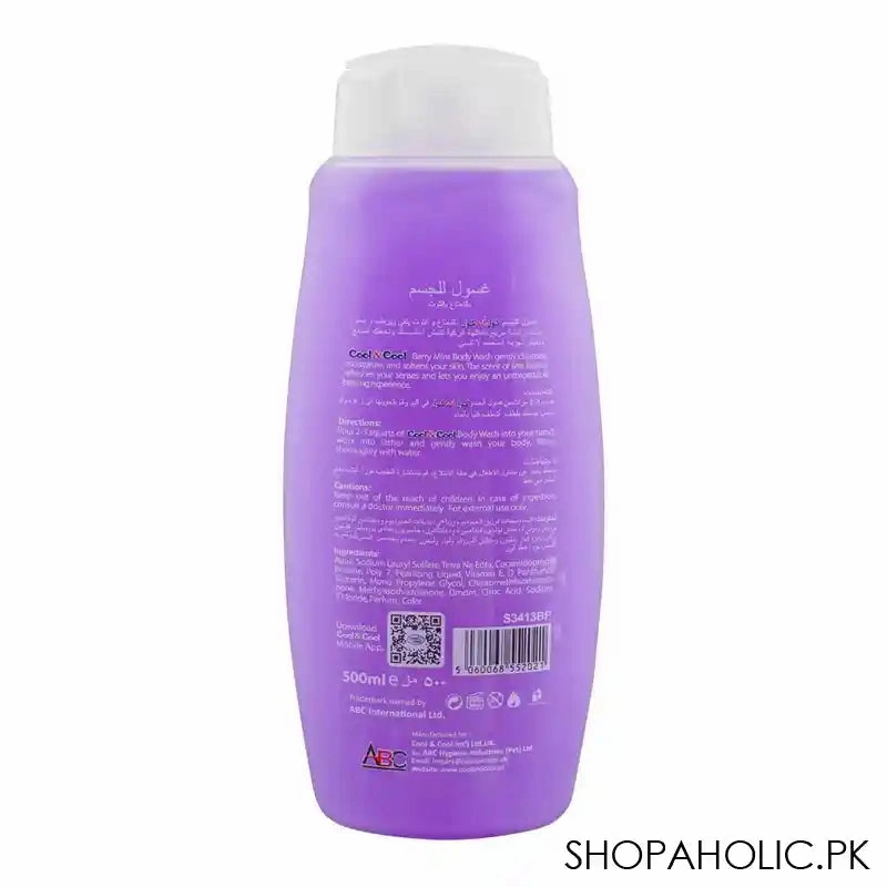 Cool & Cool Berry Mint Soft, Creamy & Moisturizing Body Wash, 500ml