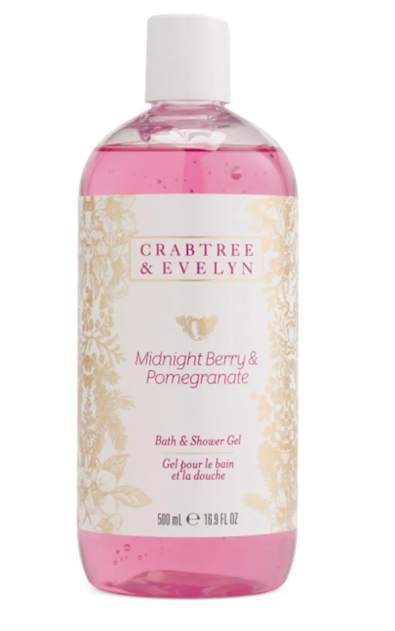 Crabtree & Evelyn Midnight Berry & Pomegranate Body Wash Shower Gel 16.9 fl oz
