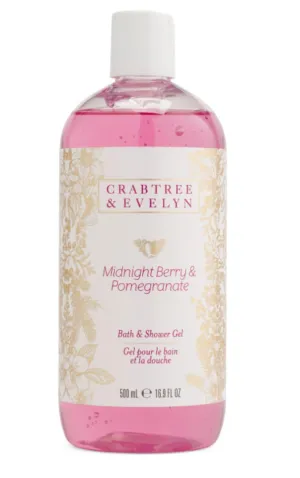 Crabtree & Evelyn Midnight Berry & Pomegranate Body Wash Shower Gel 16.9 fl oz