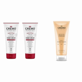 Cremo Barber and Coconut Mango Shave Creams, Ultra-Slick Formulas Fight Razor Burn, Nicks and Cuts, 12 oz Total (2 Pack)