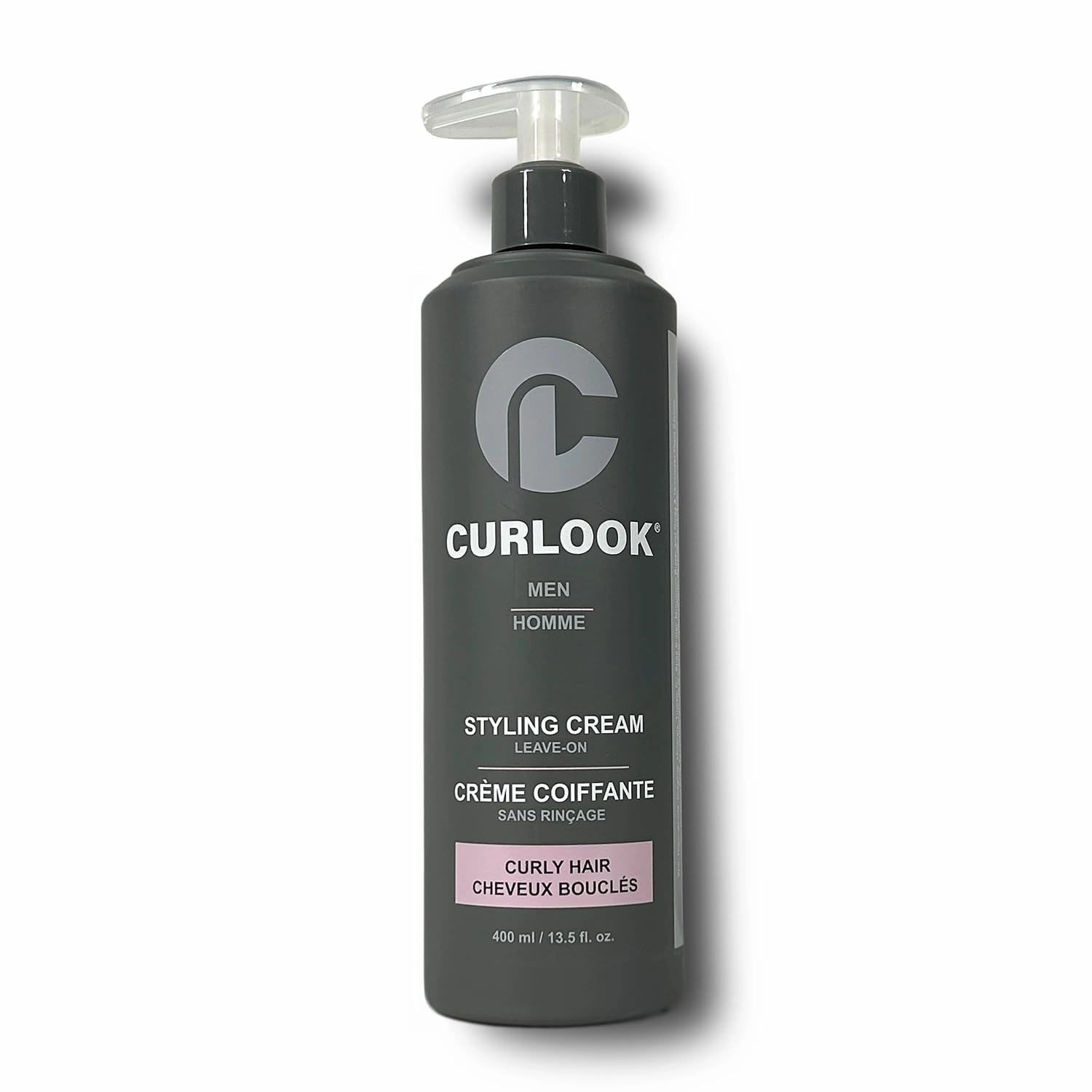 Curly Hair Styling Cream (Men) | Silicone-Free - 400ml (13.5 oz) - Transforms and revives hair into soft, flexible and defined curls | Made in Canada