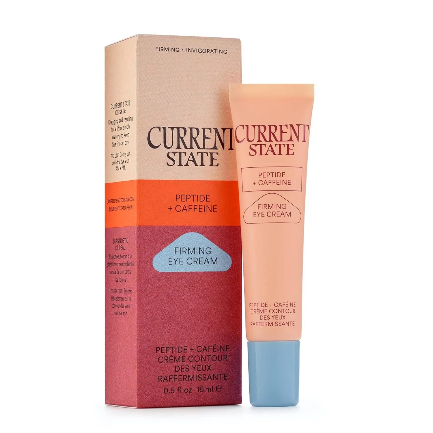 CURRENT STATE Peptide   Caffeine Eye Cream - Lightweight Dark Circles Under Eye Treatment - Brightening Under Eye Cream for Fine Lines, Sagginess, and Dryness with Coconut Water, .5 fl oz.