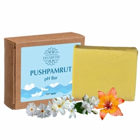 D.h.a.r.i.t.r.i P.u.s.hp.a.m.r.it Mixed Flower Essence Natural Soap Bar for Moisturizing & Hydrating Skin, Essential Oils for Natural Fragrance & Stress Relief, 100gms