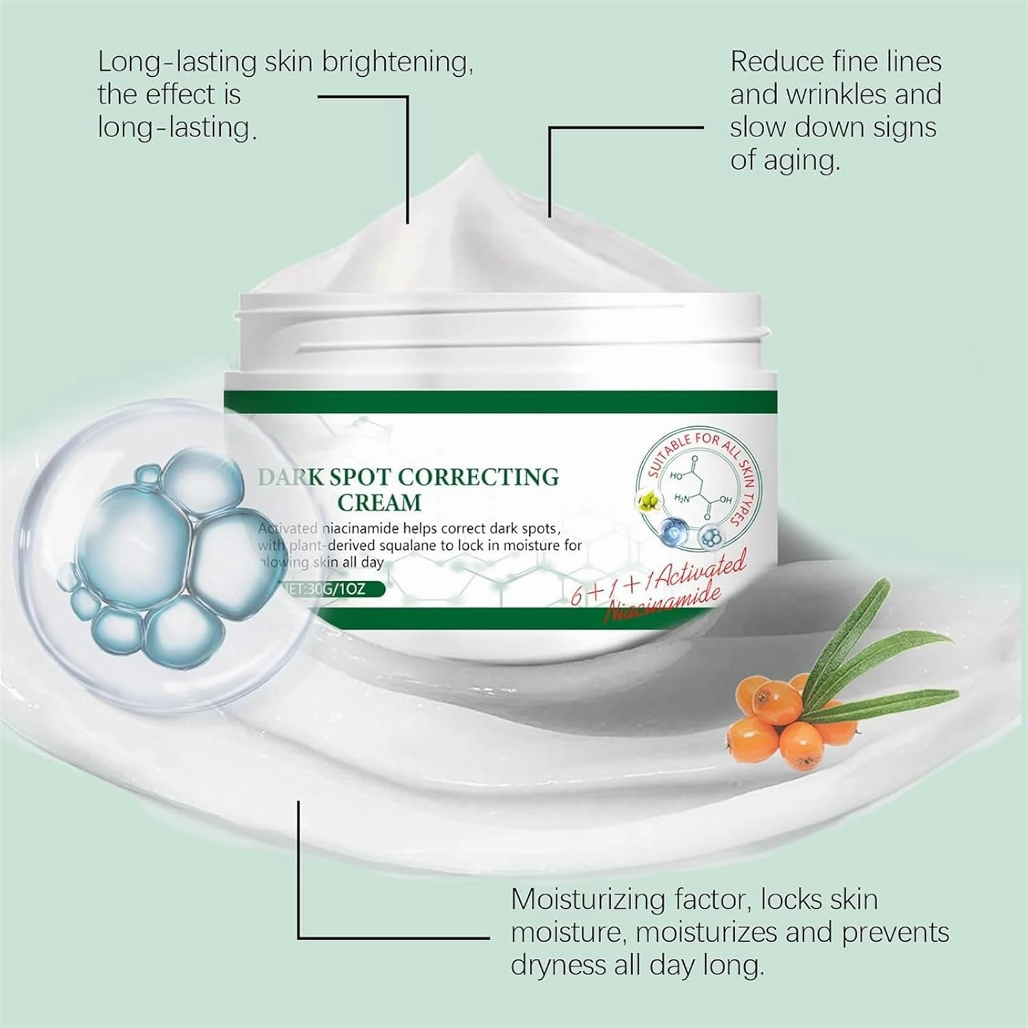 Dark Spot Correcting Glow Cream, Niacinamide Dark Spot Remover for Face Serum, Hydrating and Brightening, Dark Spot Serum for Skin Care, Reduce for Fine line and Blemishe (2pcs)