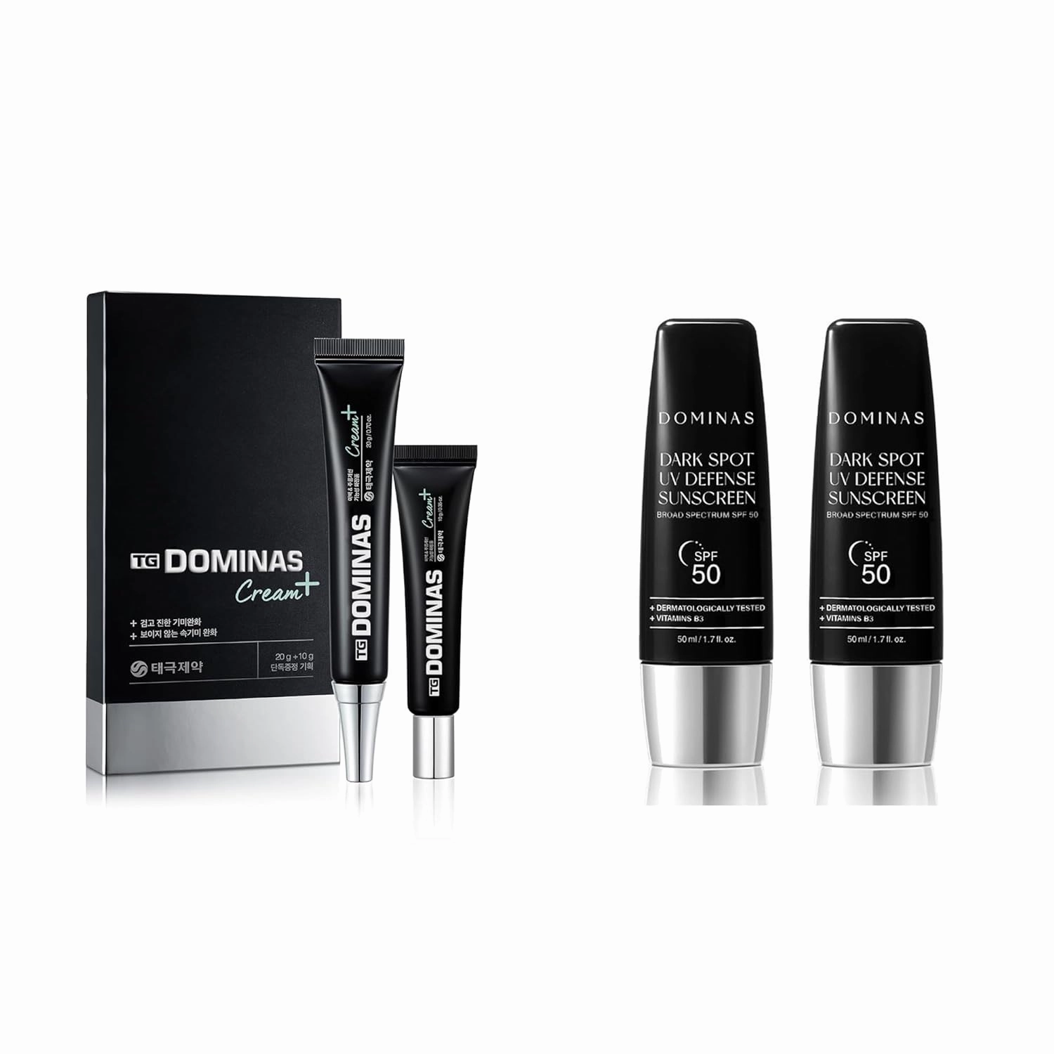 Dark Spot Korean Sunscreen (Pack of 2, 3.4fl oz) - & Cream Plus - Advanced Korean Dark Spot Corrector Cream for Even Skin Tone and Skin Elasticity. Niacinamide, Panthenol, Urea, Trehalose & TE