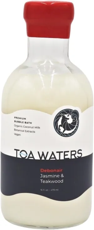 Debonair Bubble Bath - Jasmine & Teakwood Scent - Moisturizing & Enriched with Organic Coconut Milk - for Women and Men, All Skin Types, Vegan, Soy-Free, & Paraben-Free - 16 FL oz
