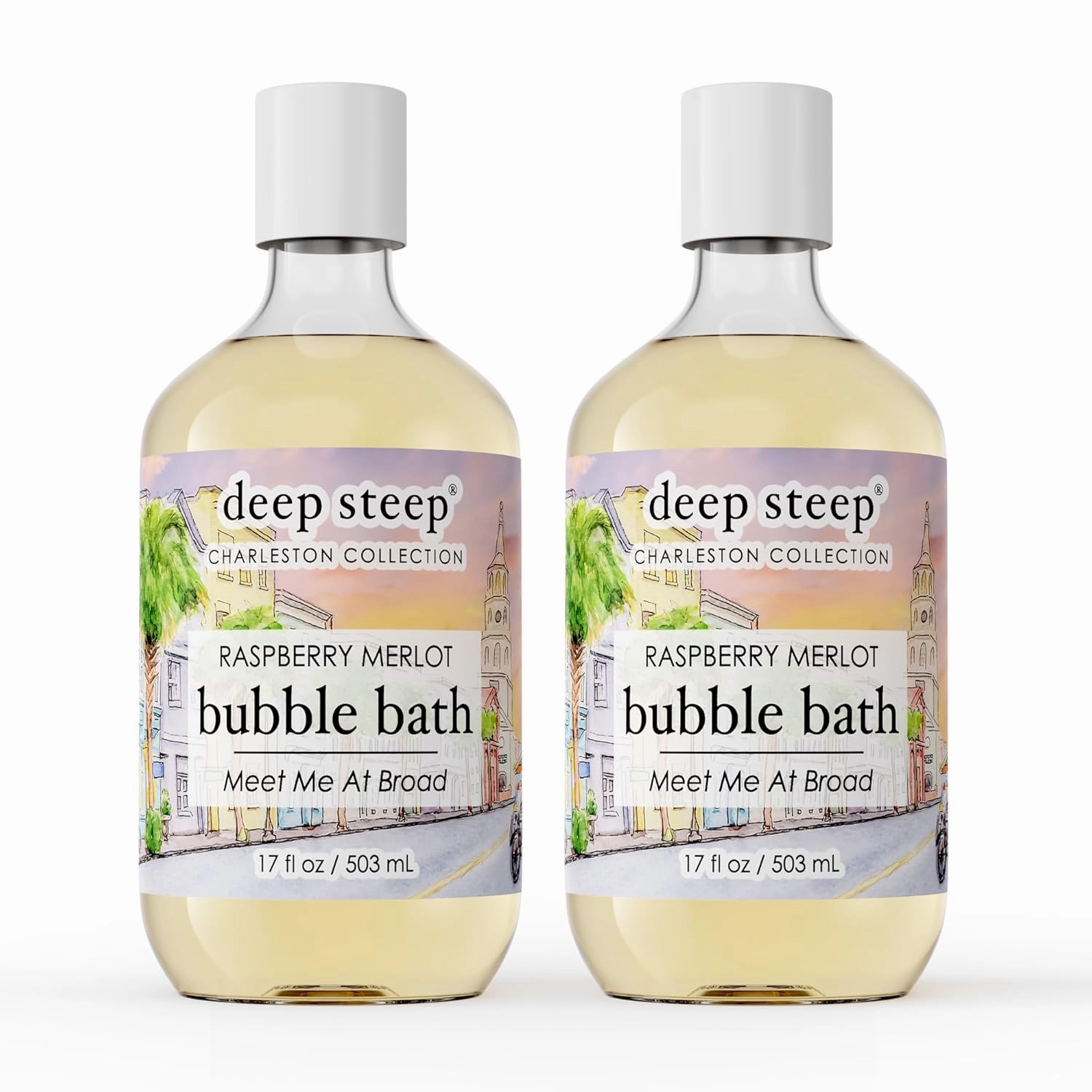 Deep Steep Bubble Bath, 17 Ounce (Pack of 2) (Raspberry Merlot)