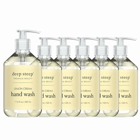 Deep Steep Liquid Hand Wash 17.6oz (Pack of 6) (Lemon Cream)