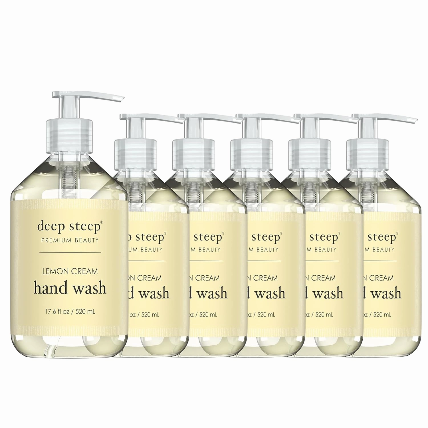 Deep Steep Liquid Hand Wash 17.6oz (Pack of 6) (Lemon Cream)