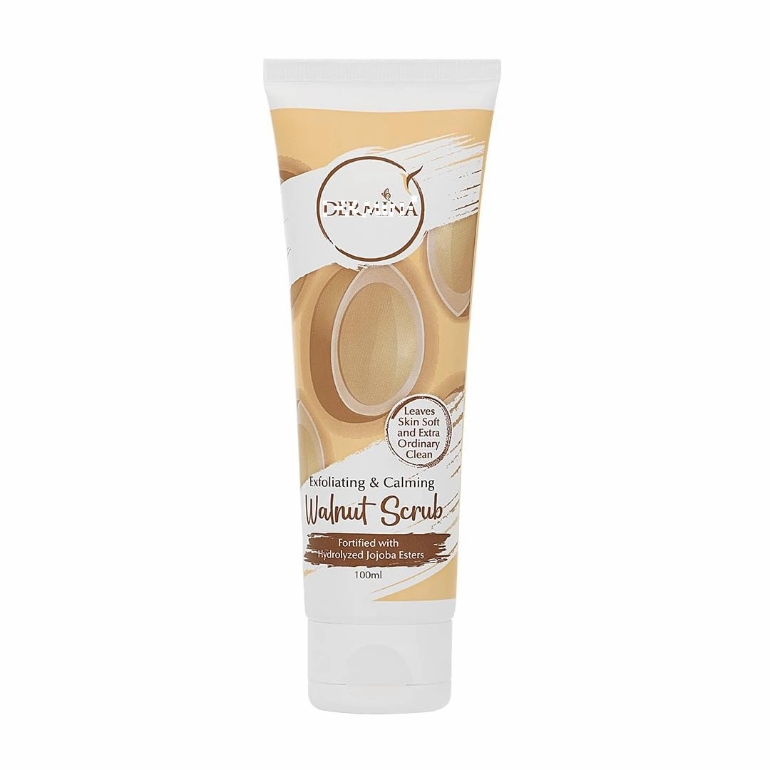 Der;mina Exfoliating & Calming Walnut Scrub Fortified with Hydrolyzed Jojoba Esters for Deep Exfoliation, Remove Blackheads & Dead Skin Cells, and Moisturizes Skin - 100ml