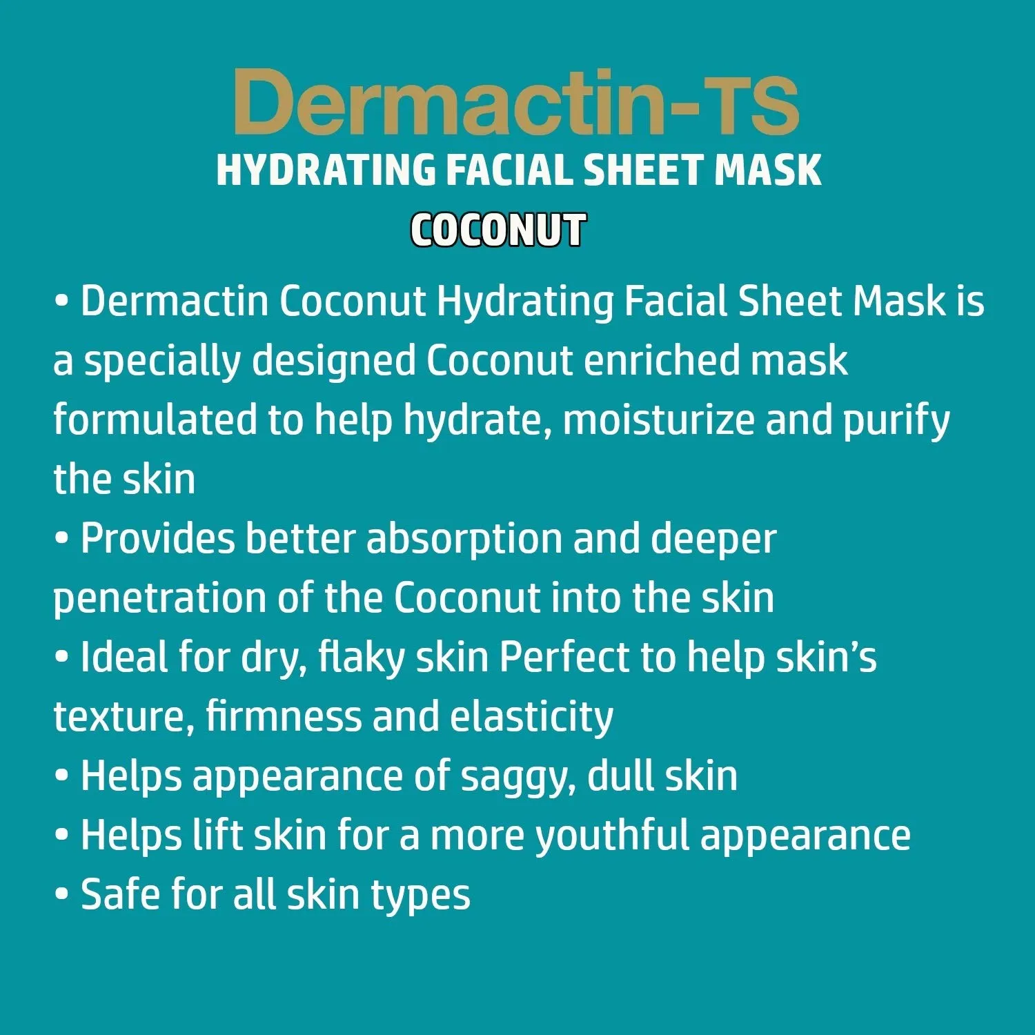 Dermactin-TS Hydrating Coconut Facial Sheet Mask (12-Pack)