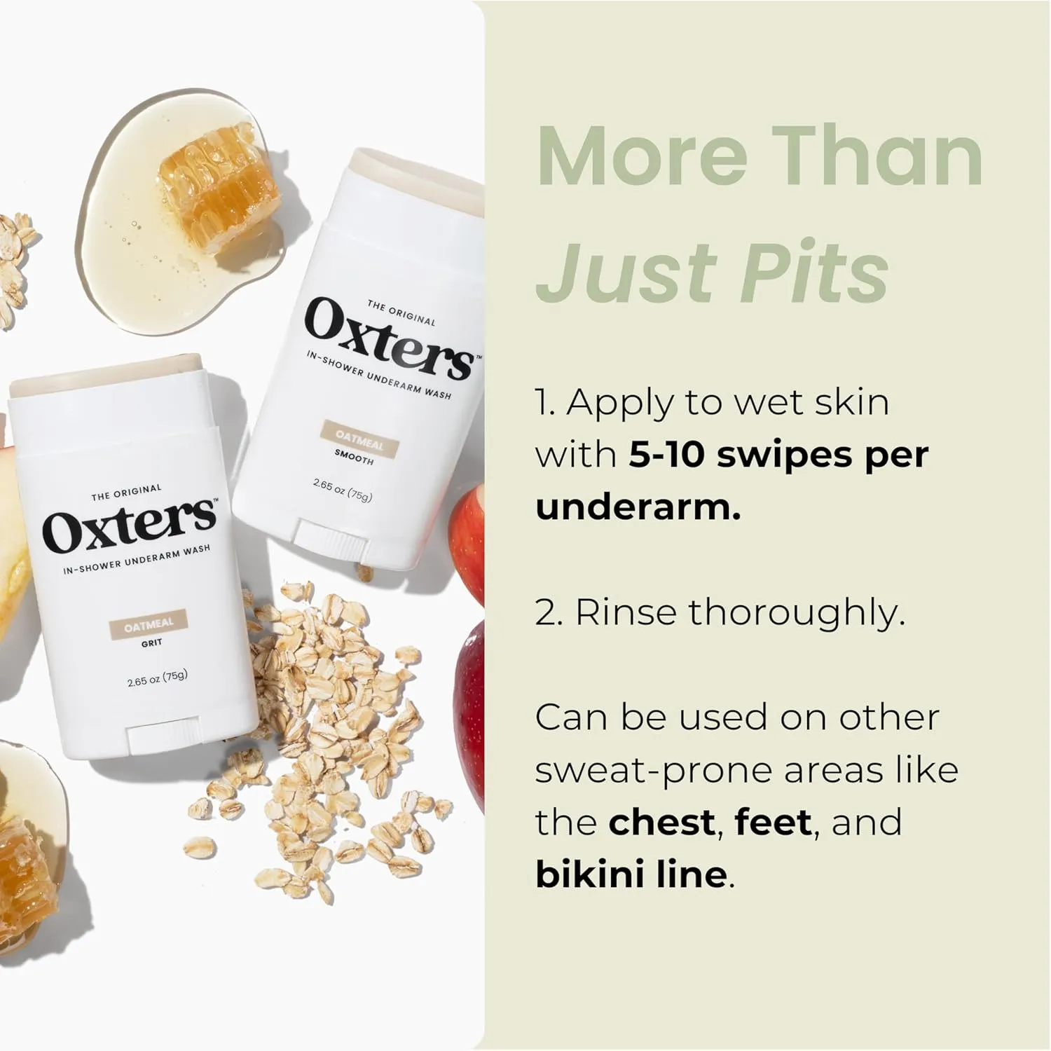 Detoxifying Underarm Wash – Oatmeal Smooth | Aluminum-Free Cleanser for Men & Women | Removes Deodorant & Sweat Buildup | Clean Ingredients | Made in USA