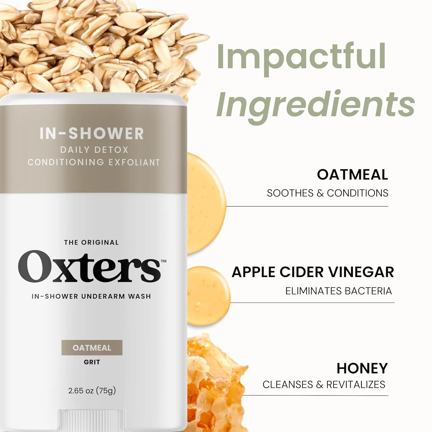 Detoxifying Underarm Wash – Oatmeal Smooth | Aluminum-Free Cleanser for Men & Women | Removes Deodorant & Sweat Buildup | Clean Ingredients | Made in USA