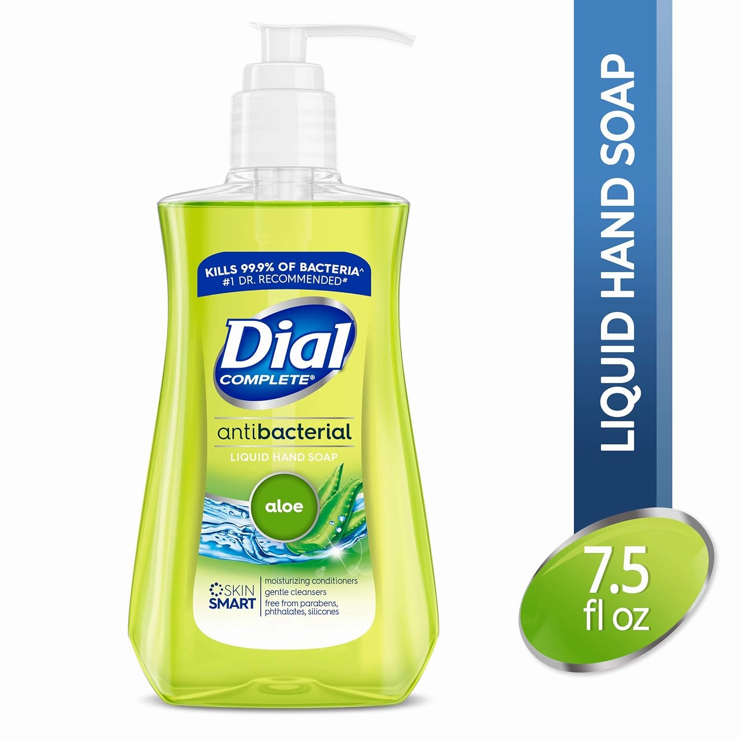 Dial Complete Antibacterial Liquid Hand Soap, Aloe Scent, 7.5 fl oz (12 count)