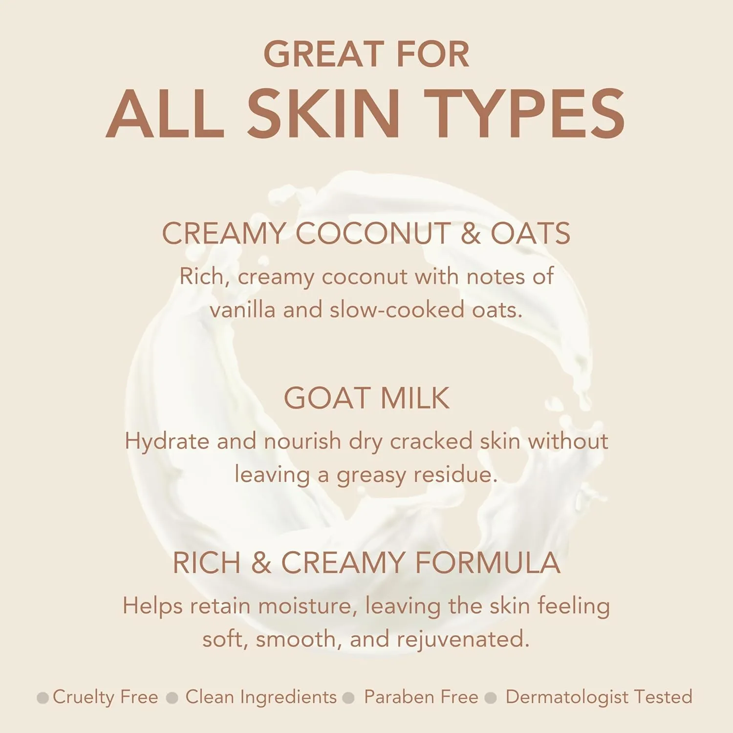 Dionis Goat Milk Hydrating Skincare Cream, Rich & Creamy Daily Moisturizing Coconut & Oats Scented Body Lotion For Dry Skin, Made in the USA, Cruelty-Free & Paraben-Free, 8.5 oz Bottle