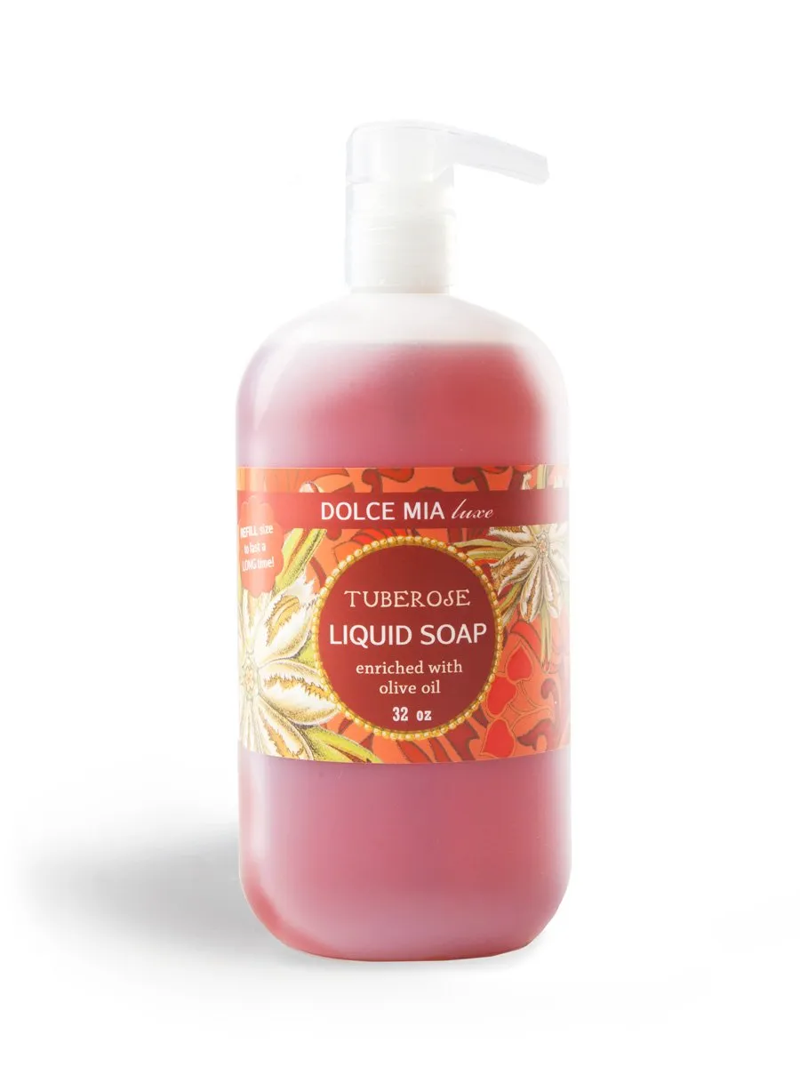 Dolce Mia | Castile Liquid Soap | Tuberose | Vegetable Based | Naturally Moisturizing | 32 oz Refill