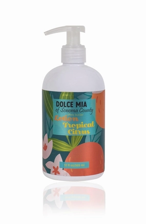 Dolce Mia | Shea Butter Lotion | Tropical Citrus | Organic Botanicals | Hypoalergenic | Vegan and Cruelty Free | 12 oz
