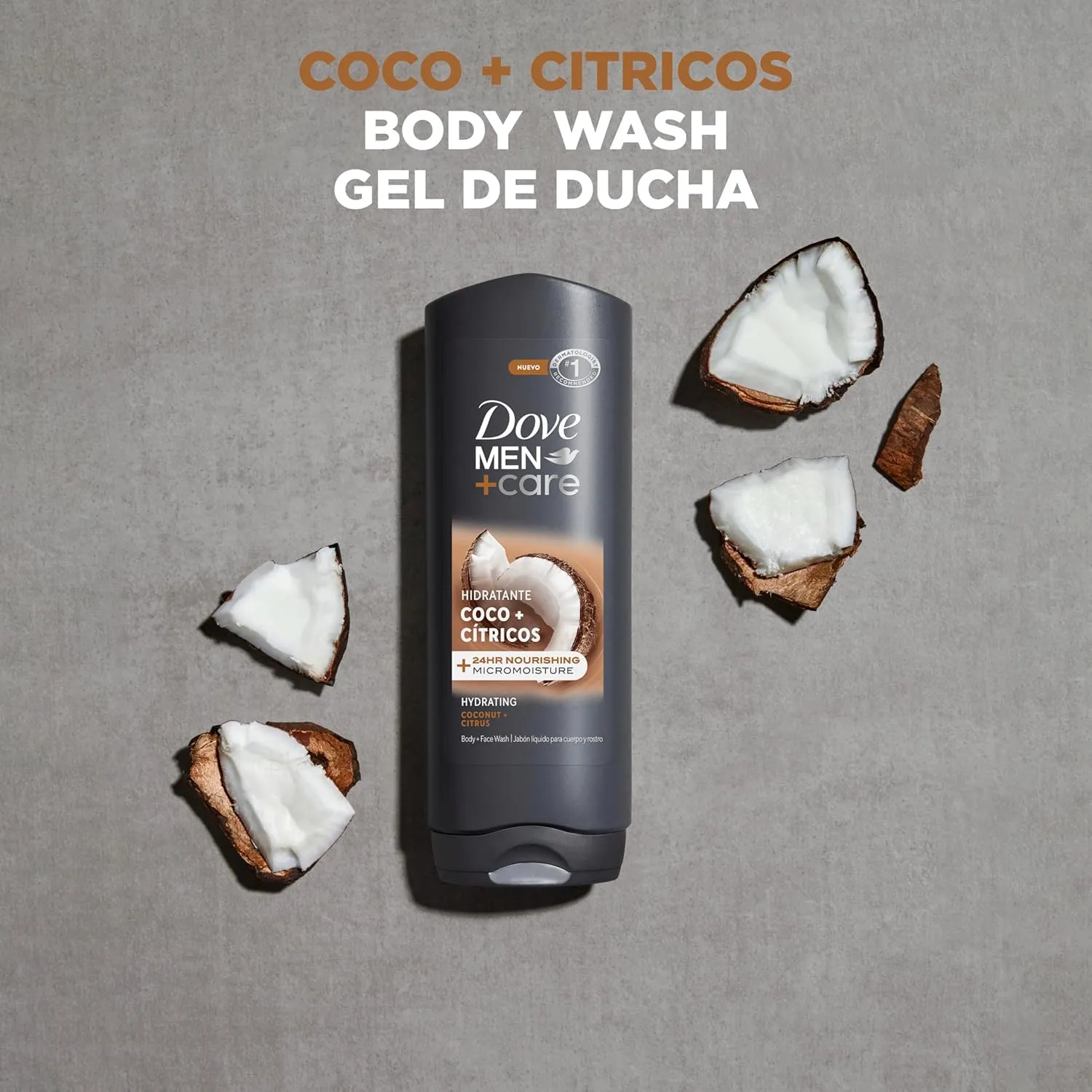 DOVE MEN   CARE Hidratante Coco   Cítricos Body and Face Wash 4 Count for Hydrated Skin Coconut