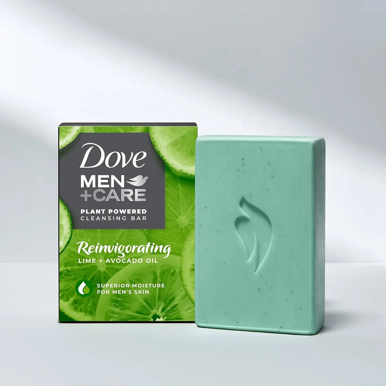 DOVE MEN   CARE Plant-Powered Natural Essential Oil Bar Soap Reinvigorating Lime   Avocado Oil to Clean and Hydrate Mens Skin 4-in-1 Bar Soap for Men's Body, Hair, Face and Shave. 5 oz, 4 Count