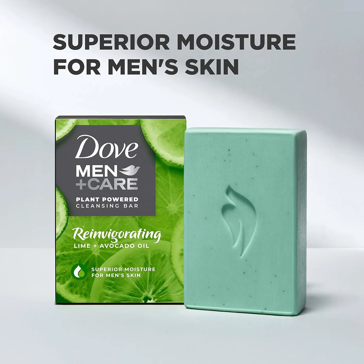 DOVE MEN   CARE Plant-Powered Natural Essential Oil Bar Soap Reinvigorating Lime   Avocado Oil to Clean and Hydrate Mens Skin 4-in-1 Bar Soap for Men's Body, Hair, Face and Shave. 5 oz, 4 Count