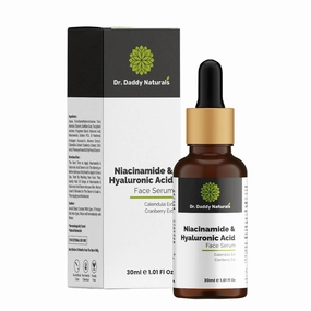 Dr. Daddy Naturals Niacinamide & Hyluronic Acid Face Serum With B5 | Hydrates, Reduces Pores, Evens Tone, Brightens | For Men & Women | Fragrance Free | 30 ML