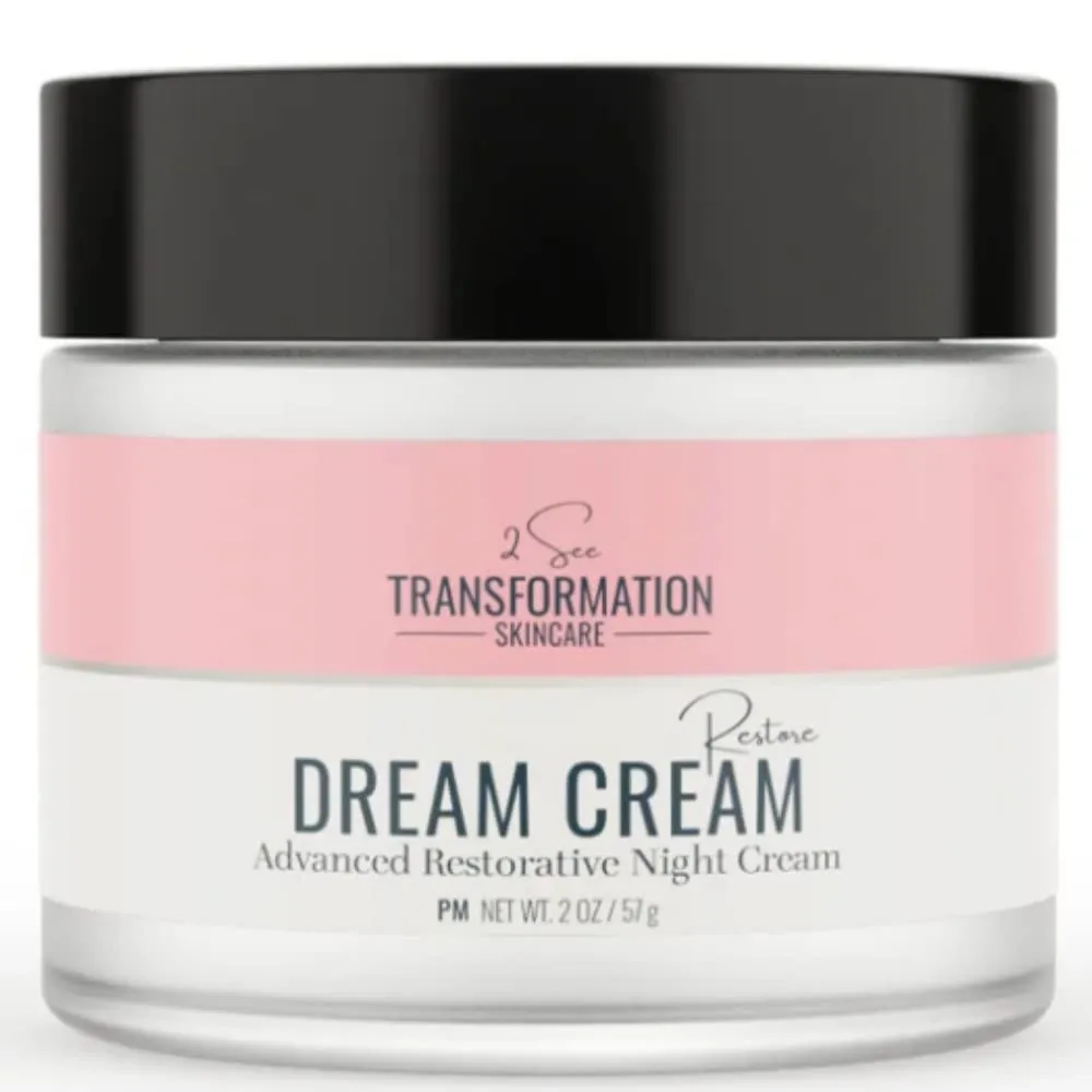 Dream Cream Menopause Skincare Night Cream - Wake Up Rested   Restored with Hyaluronic Acid, Niacinamide, Peptides, Melatonin and Magnesium. Overnight Face Mask by 2 See Transformation