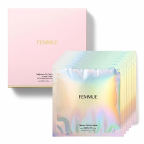 Dream Glow Sheet Mask - Plump Firm (6pk) | Bio-Cellulose Face Mask with Hyaluronic Acid | Hydrating & Firming | Korean Skin Care