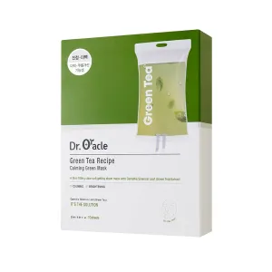 DR.ORACLE Green Tea Recipe Calming Green Mask, Camellia Sinensis Leaf, Special K-Beauty Face Care, 250ml (8.4 fl. oz.), 1 box - 10 sheets