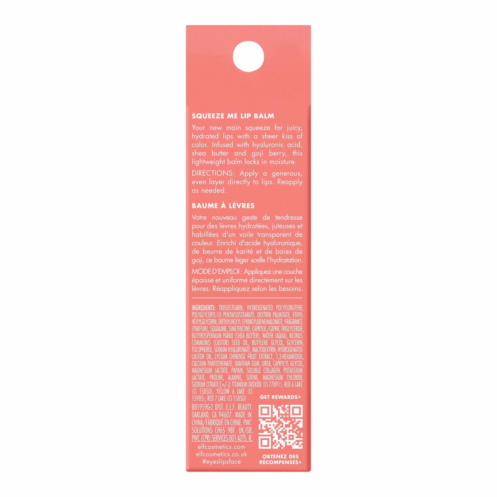 e.l.f. Squeeze Me Lip Balm, Moisturizing Lip Balm For A Sheer Tint Of Color, Infused With Hyaluronic Acid, Vegan & Cruelty-free, Strawberry (Pack of 2)