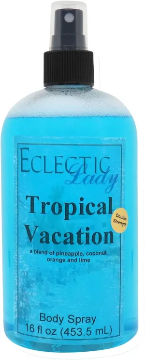Eclectic Lady Tropical Vacation Body Spray, Double Strength, 16 ounces, Body Mist for Women with Clean, Light & Gentle Fragrance, Cologne with Soft, Subtle Aroma For Daily Use