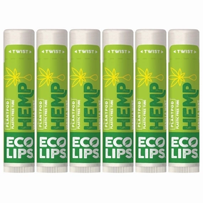 Eco Lips Organic Hemp Lip Balm with Beeswax, Coconut Oil, Vitamin E. Best Lip Balm to Soothe & Moisturize Dry, Chapped Lips (Vanilla Mint, 6-Pack)