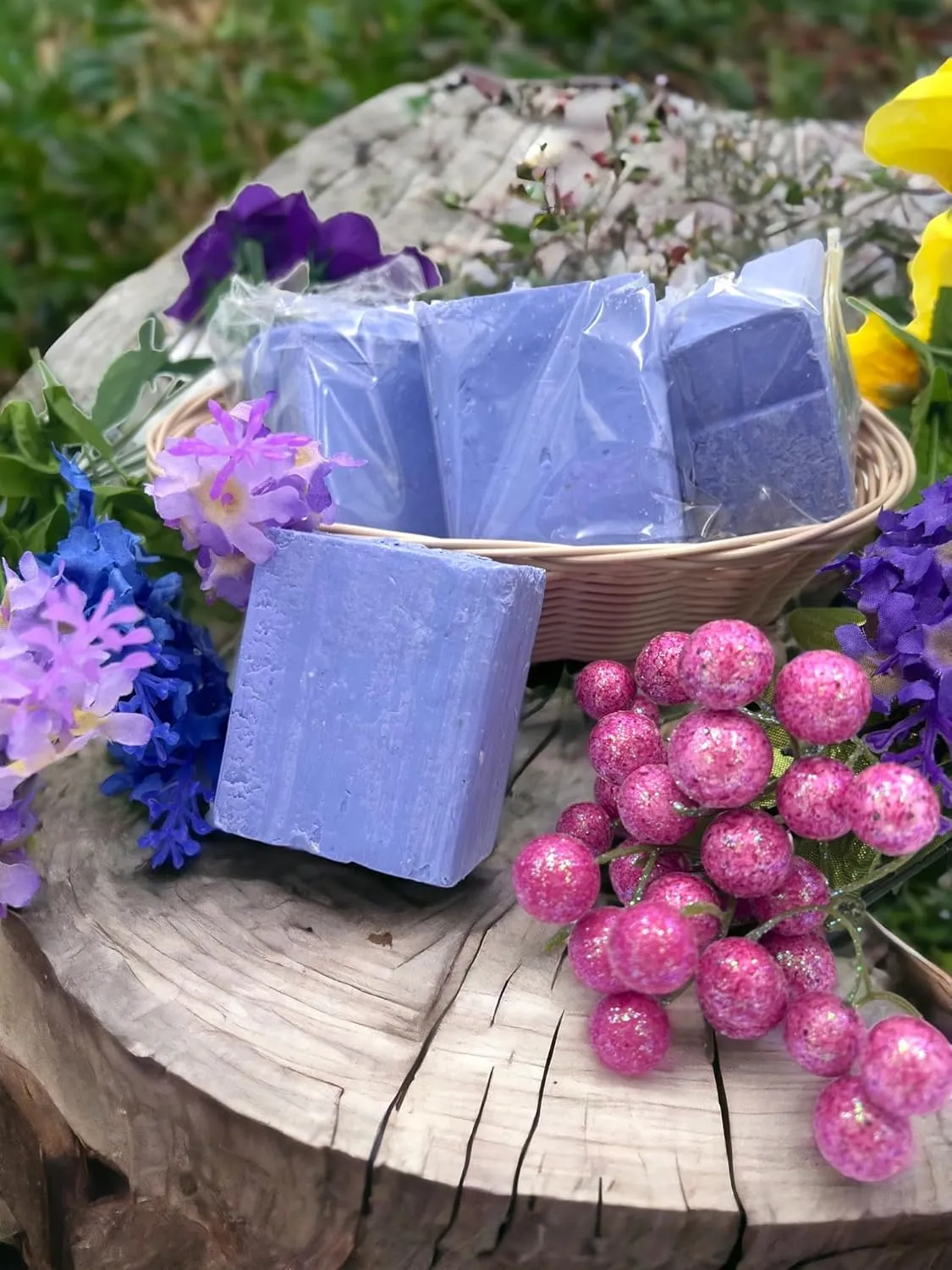 EDMIS (4 PIECES) Natural Blueberry Soap Organic Natural Soap Organic Bar Soap Set Naturals Organic Soap Bar Soap Handmade Organic Handmade Soap Chemical Free Bar Soap Natural Organic Soap