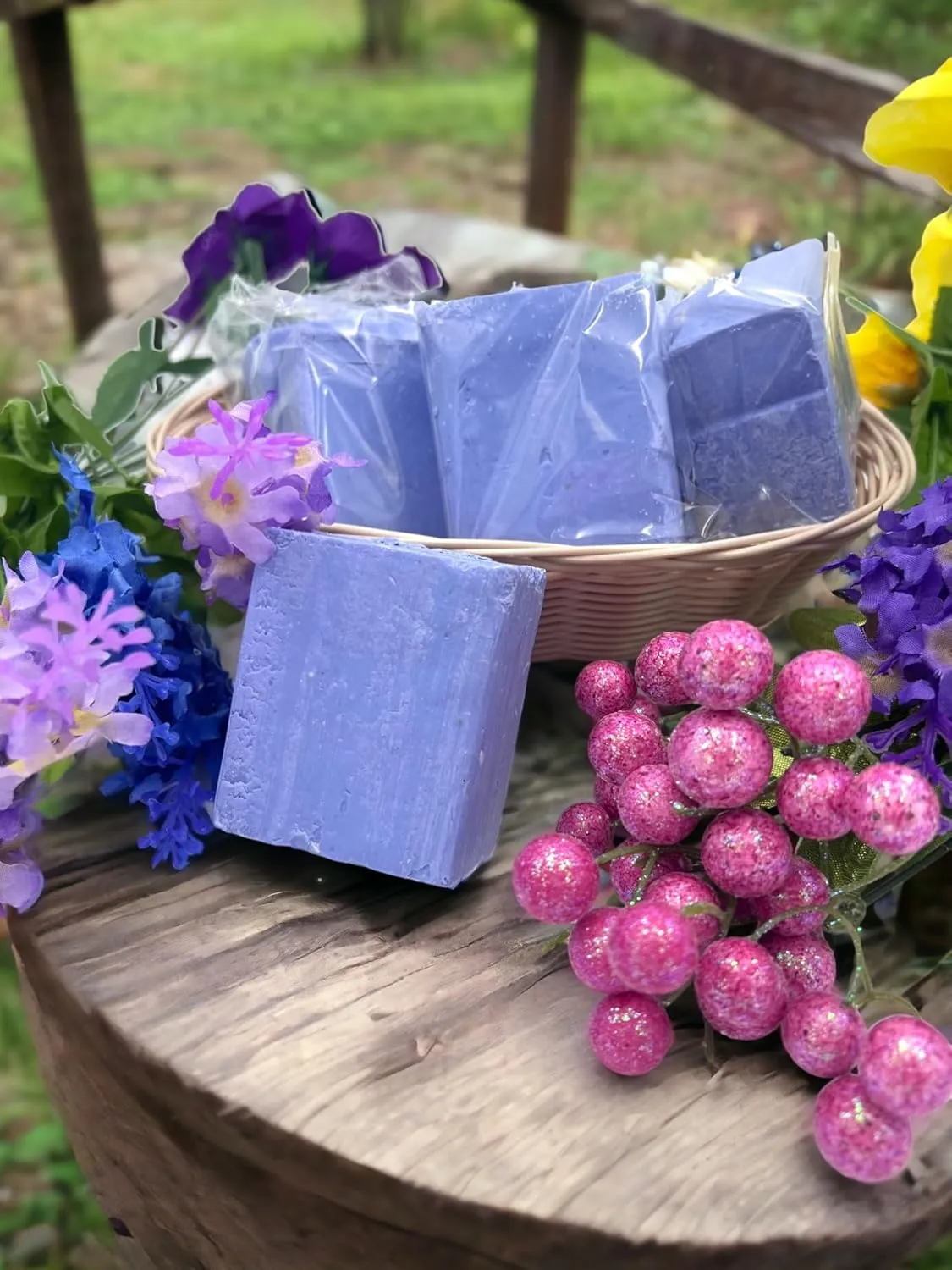 EDMIS (4 PIECES) Natural Blueberry Soap Organic Natural Soap Organic Bar Soap Set Naturals Organic Soap Bar Soap Handmade Organic Handmade Soap Chemical Free Bar Soap Natural Organic Soap