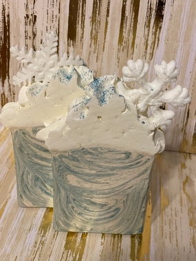 Elsa’s ice storm soap with frosting. All Natural. Ships when dried