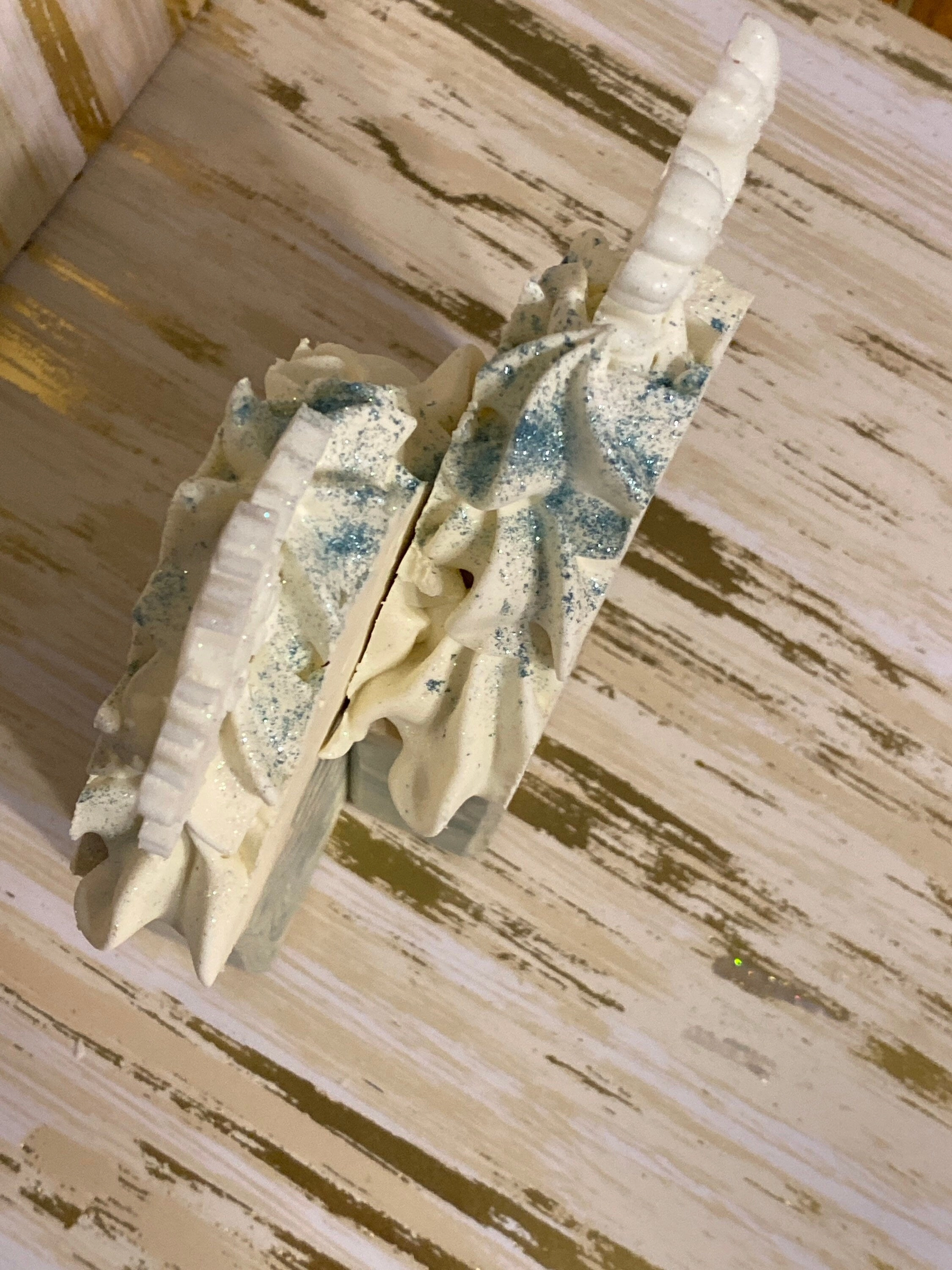 Elsa’s ice storm soap with frosting. All Natural. Ships when dried