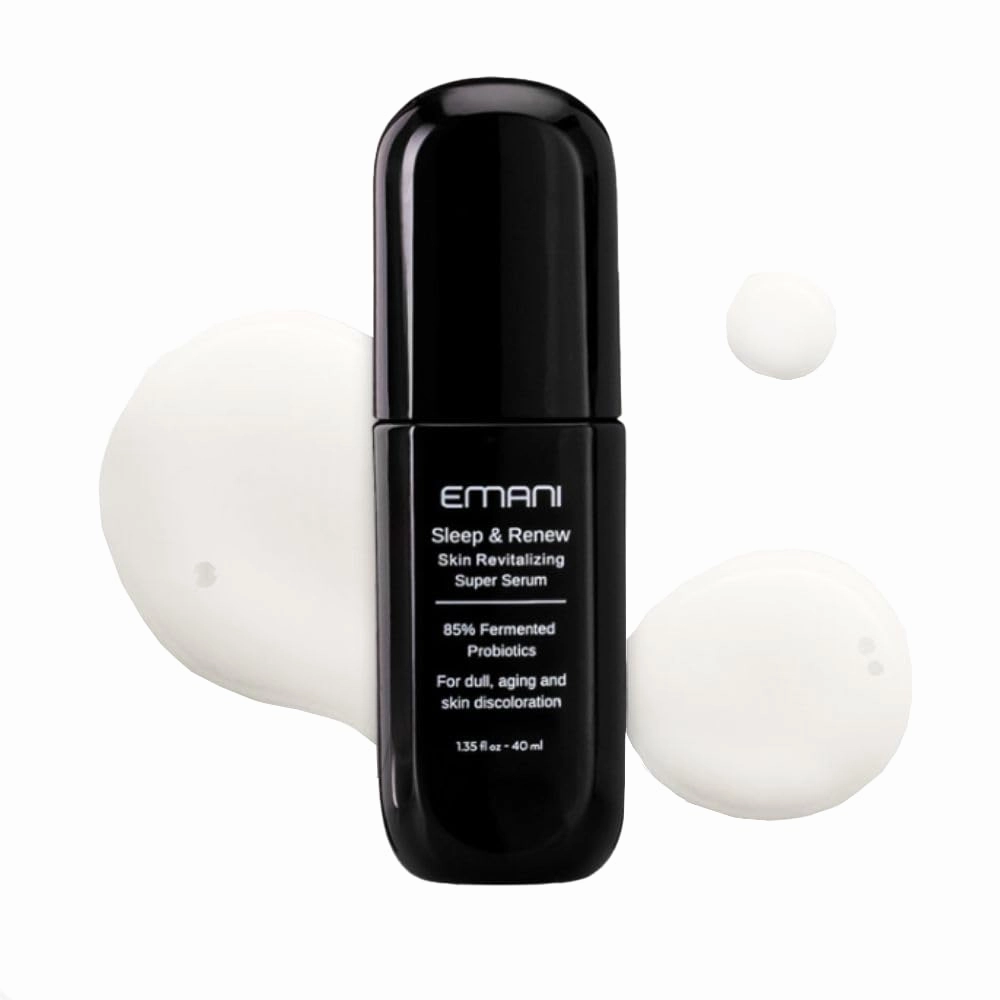Emani Sleep and Renew Face Serum With Anti Aging and Wrinkle Reducing Properties, Hydrating Serum Contains Fermented Probiotics for Dull and Aging Skin for Women, 1.18 fl oz