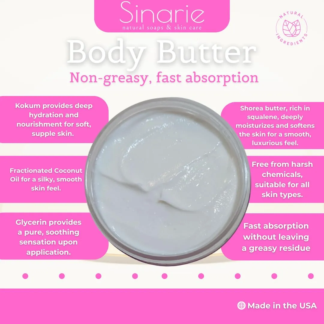 Emulsified Body Butter - Luxurious Moisturizing Lotion with Shorea, Squalane, Coconut Oil & Kokum Butter, 4 oz (4 oz., Eden - Fruity & Tropical)