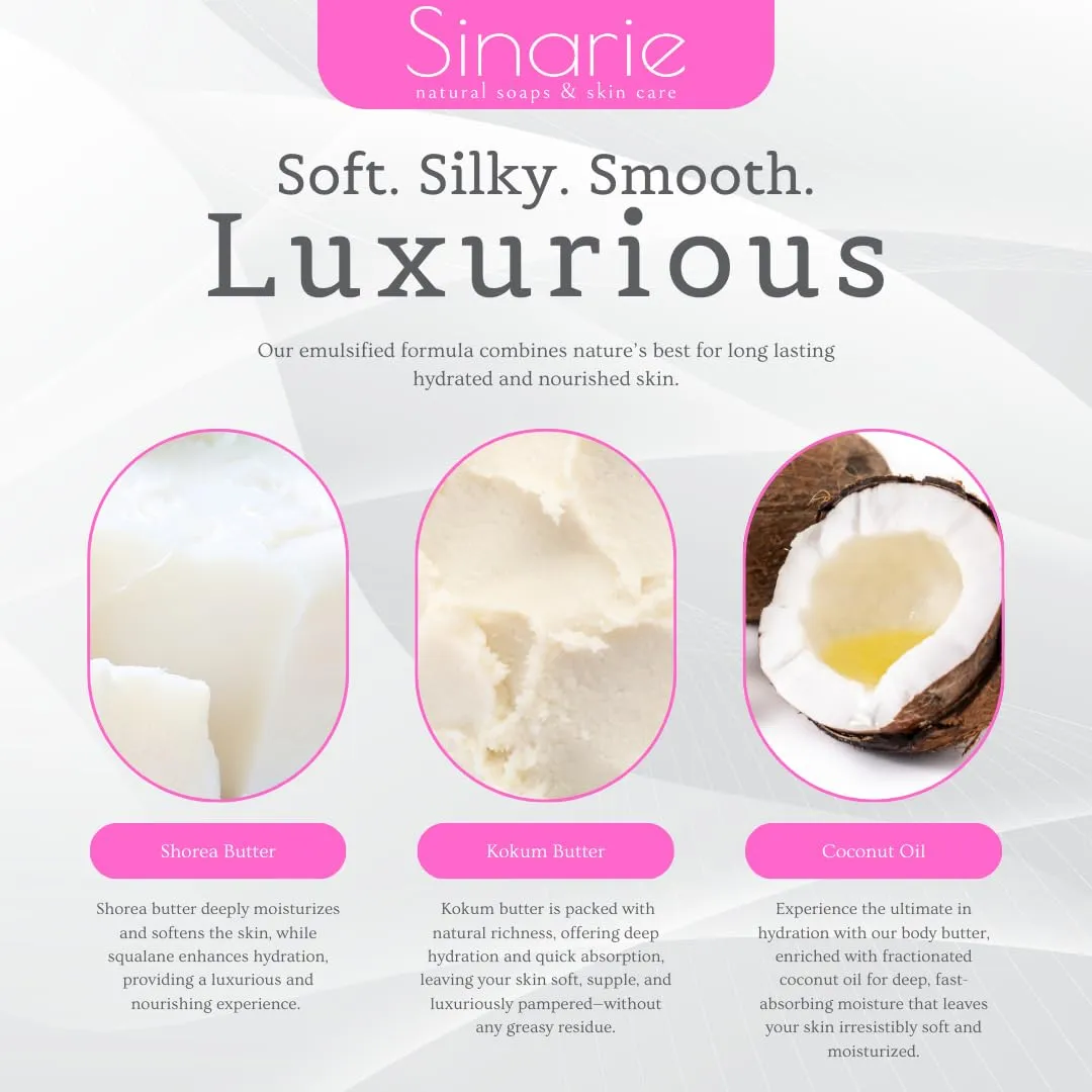 Emulsified Body Butter - Luxurious Moisturizing Lotion with Shorea, Squalane, Coconut Oil & Kokum Butter, 4 oz (4 oz., Eden - Fruity & Tropical)