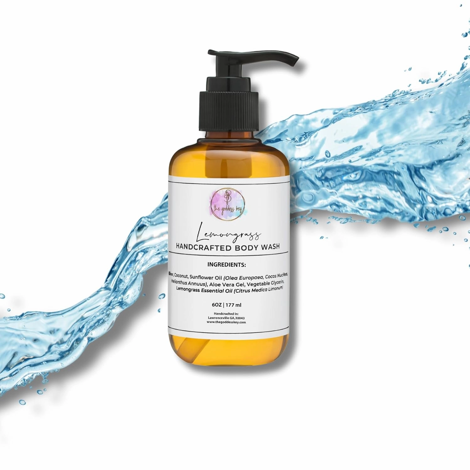 Essential Oil Body Wash - Cleanse, Hydrate, Soften, Smooth Coconut Oil, Aloe Vera Gel Super Natural Ingredients Moisturizing Fragrance-Free Formula Dry Skin Oil - (Lemongrass)