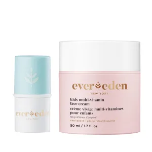 Evereden Kids Face Cream: Cool Peach, 1.7 oz. & Kids Lip Balm, 0.13 oz | Clean and Non-Toxic Kids Products | Multi-Vitamin Skin Care for Kids