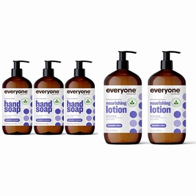Everyone Liquid Hand Soap & Nourishing Hand and Body Lotion, 32 Ounce (Pack of 2), Lavender and Aloe, Plant-Based Lotion with Pure Essential Oils, Coconut Oil, Aloe Vera and Vitamin E