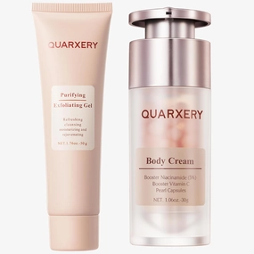 Exfoliating Care Set for Face & Body - 5% Niacinamide Body Cream   Purifying Exfoliating Gel - Improve Oily, Rough Skin - 2-Step Skincare Routine
