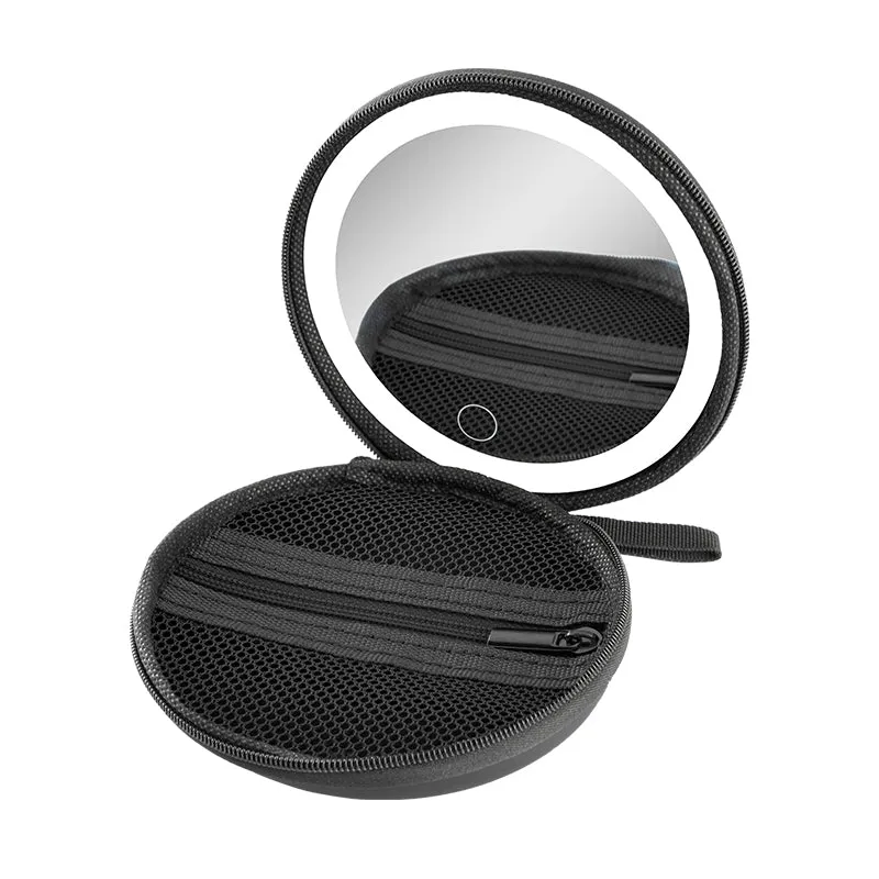 Factory Direct 2024 Hot New LED Round Soft Bag Portable Mirror
