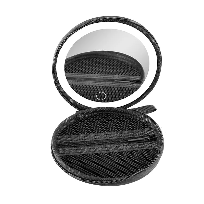 Factory Direct 2024 Hot New LED Round Soft Bag Portable Mirror