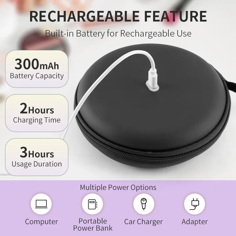 Factory Direct 2024 Hot New LED Round Soft Bag Portable Mirror