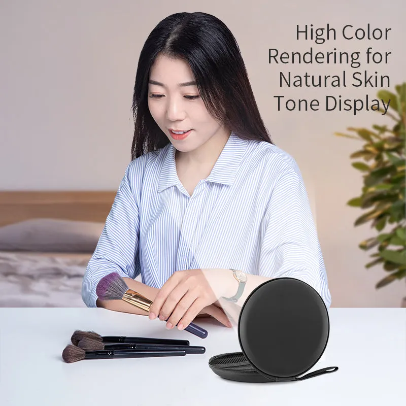 Factory Direct 2024 Hot New LED Round Soft Bag Portable Mirror